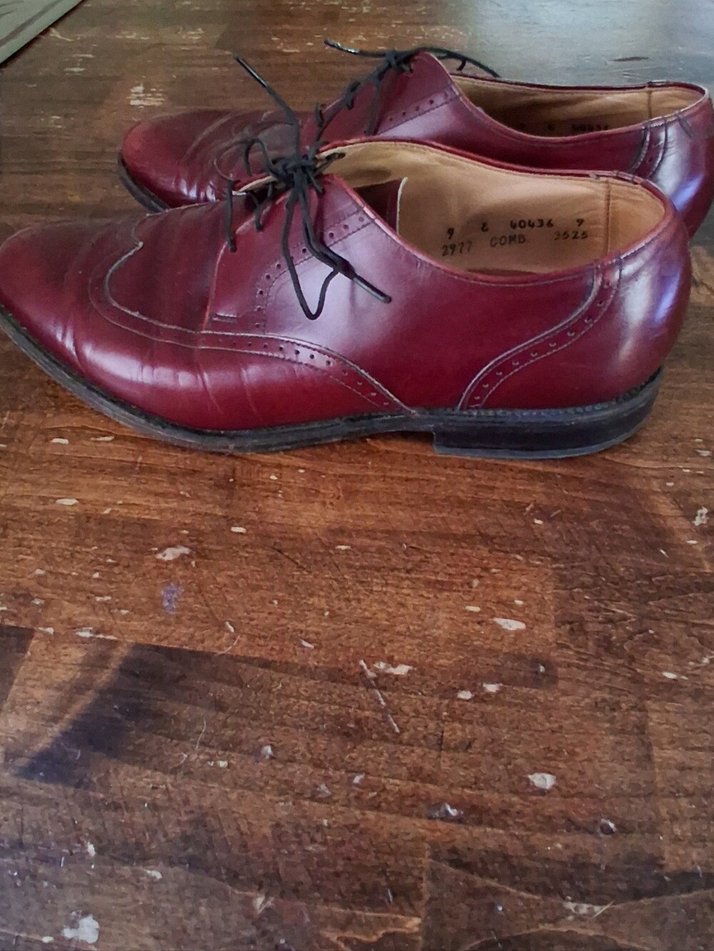Allen Edmond's Kingswood Wintip Oxford Burgandy Mens Size 9